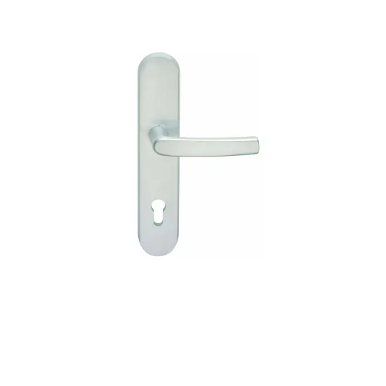 Handle on plate for cylinder 85mm, silver